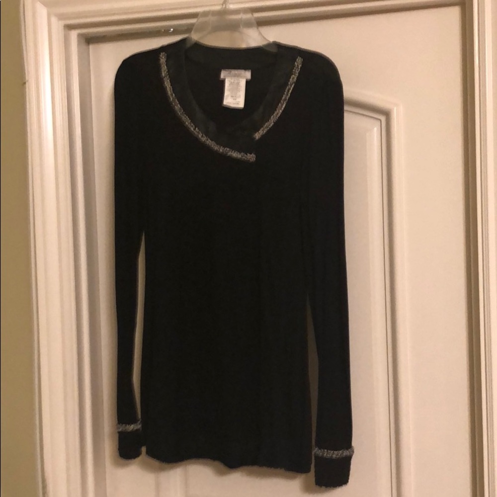 Ladies black dressy sweater top.